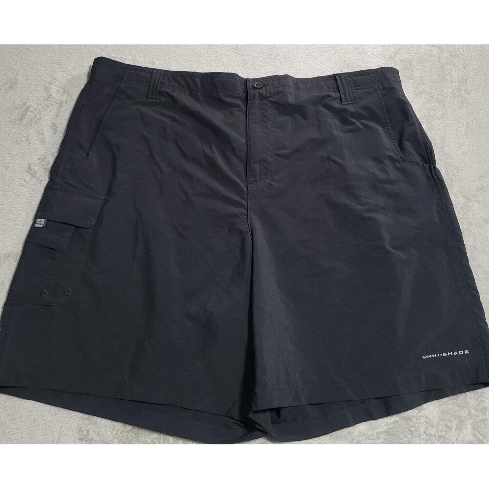 Columbia PFG Omni-Shade Shorts Mens 2XL Blue Cargo Fishing Nylon Lined Outdoor